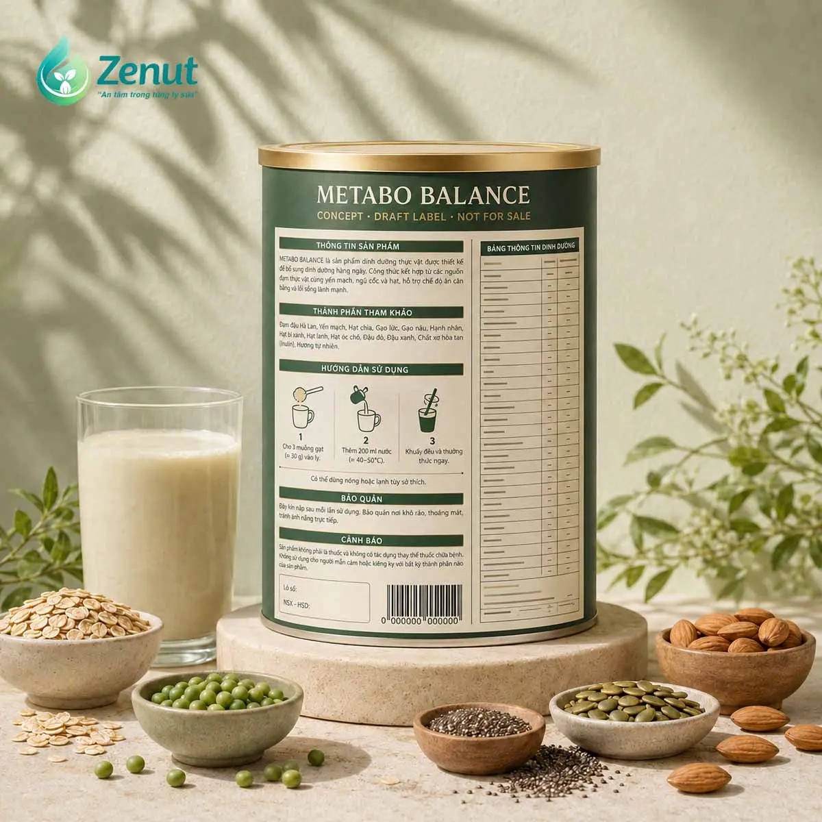 Mặt sau minh họa Metabo Balance; nội dung chỉ là bố cục nhãn concept, chưa phải thông tin pháp lý hoặc công thức được phê duyệt