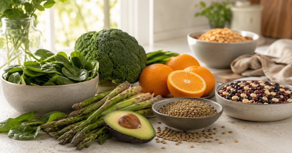 Thực phẩm giàu folate và cách phân biệt với acid folic